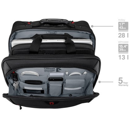 Trolley WENGER Potomac 43,2cm 17 Zoll crna boja (s uklonjivom torbom za prijenosno računalo 40,6cm 16 Zoll)-6