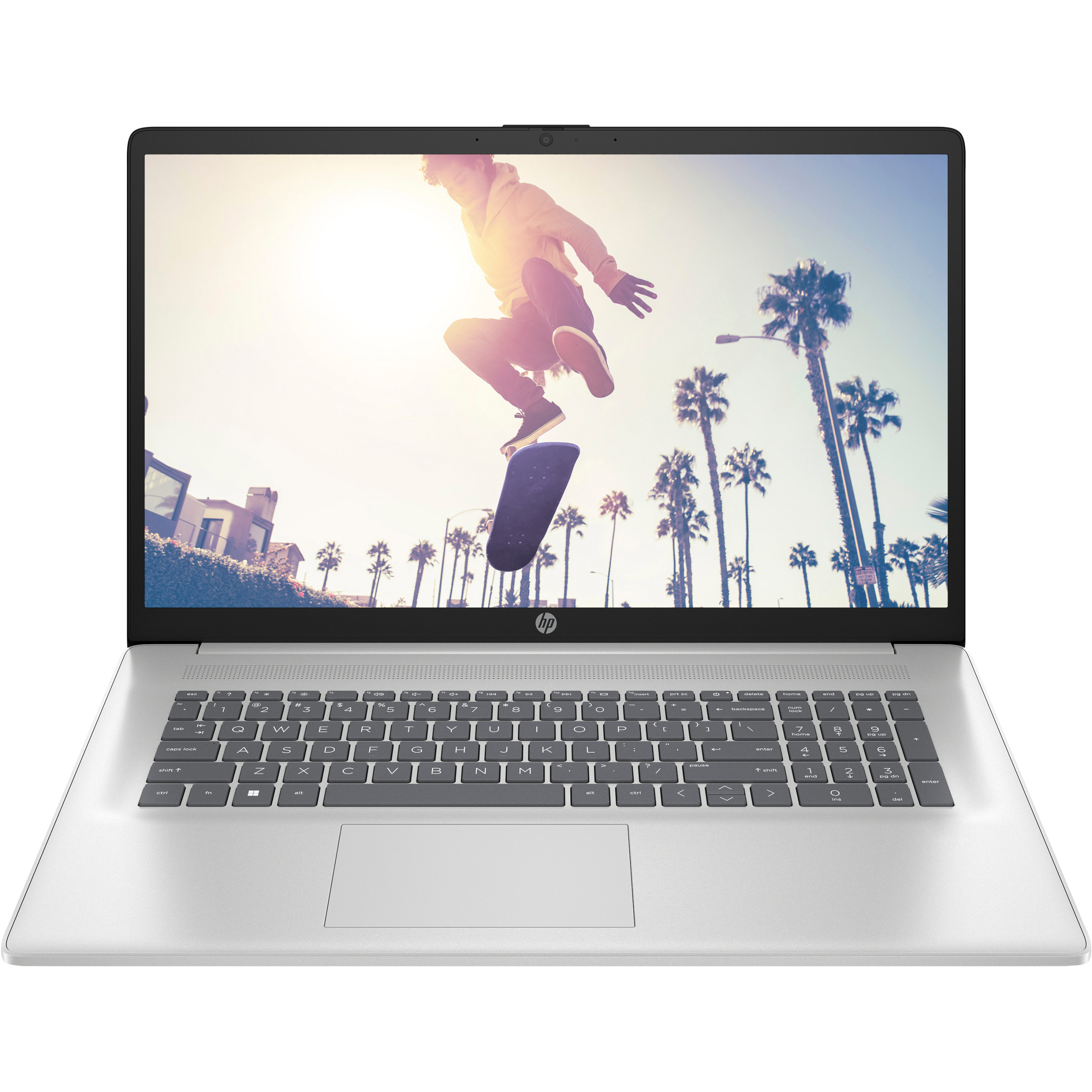 Laptop HP 17-cp3178ng (17.3" FHD, Ryzen 7 7730U, 16GB RAM, 512GB SSD, FreeDOS, srebrna boja) – internacionalna non HR tipkovnica-0