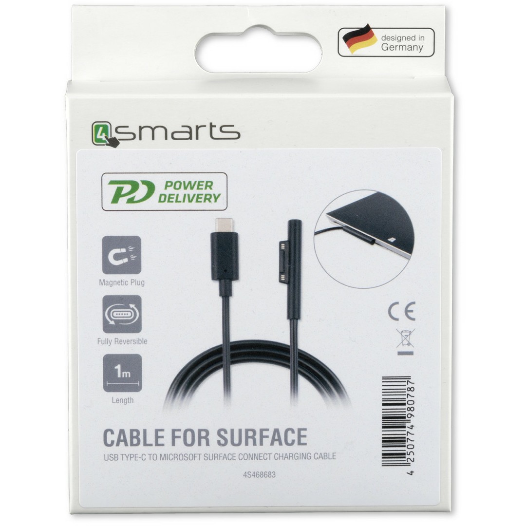 Kabel 4SMARTS Microsoft Surface Connect zu USB Typ-C 5A 1m crna boja-3