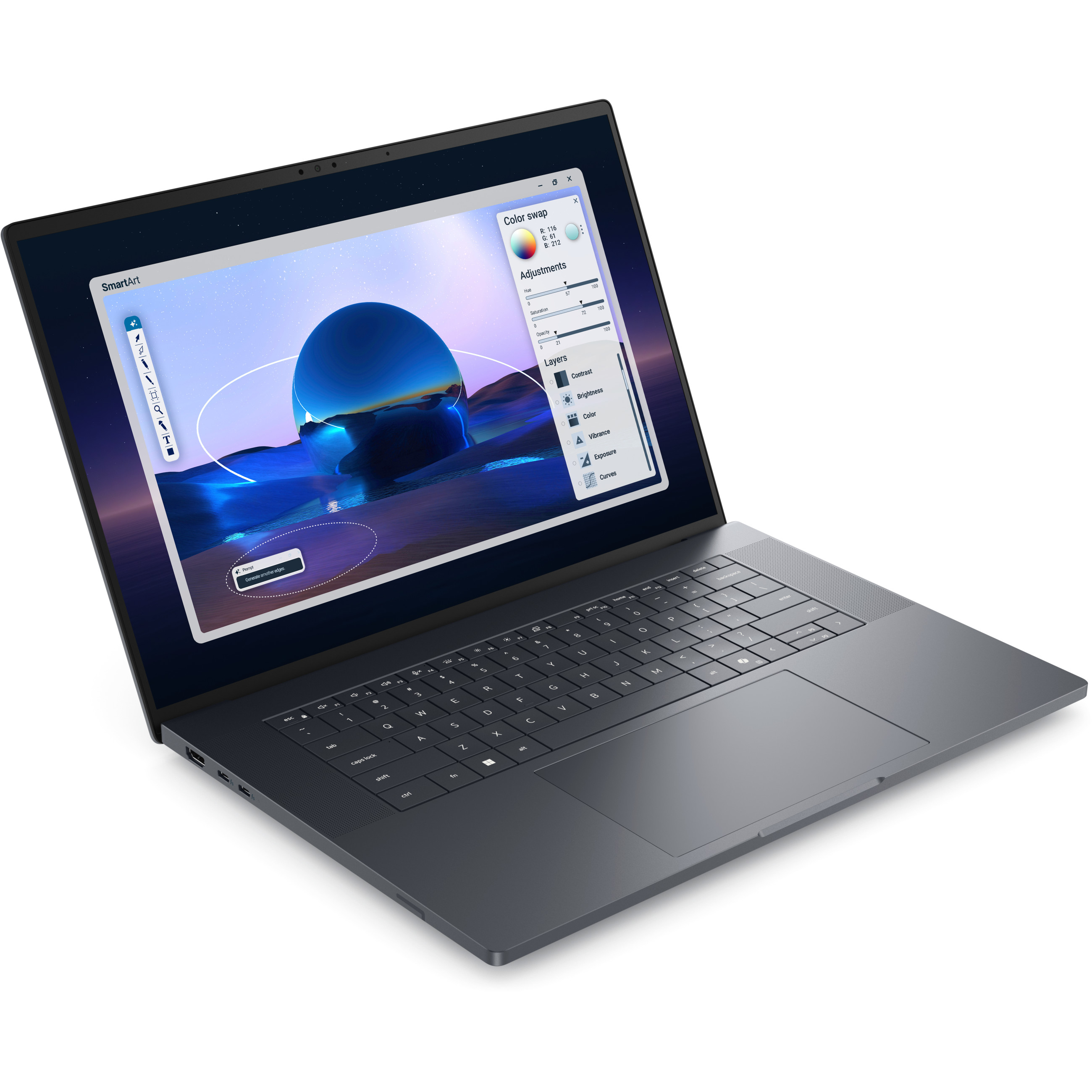 Laptop DELL PRO MAX PREMIUM 16 MA16250 (16" ekran, 1920x1200, Intel Core i7, 16GB RAM, 512GB SSD, Intel Iris Xe, Windows 11, hrvatska tipkovnica, srebrna boja) – internacionalna non HR tipkovnica-1