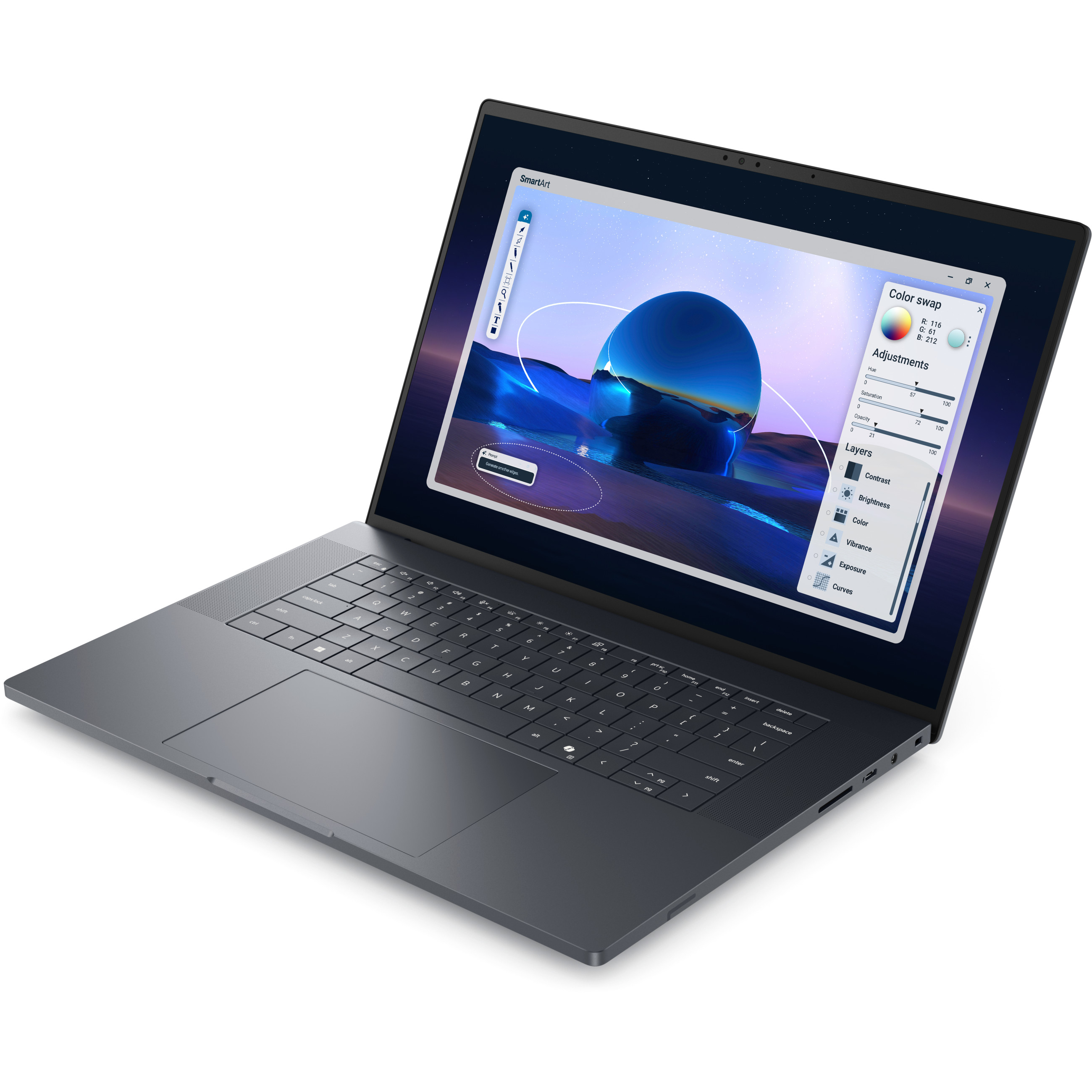 Laptop DELL PRO MAX PREMIUM 16 MA16250 (16" ekran, 1920x1200, Intel Core i7, 16GB RAM, 512GB SSD, Intel Iris Xe, Windows 11, hrvatska tipkovnica, srebrna boja) – internacionalna non HR tipkovnica-2