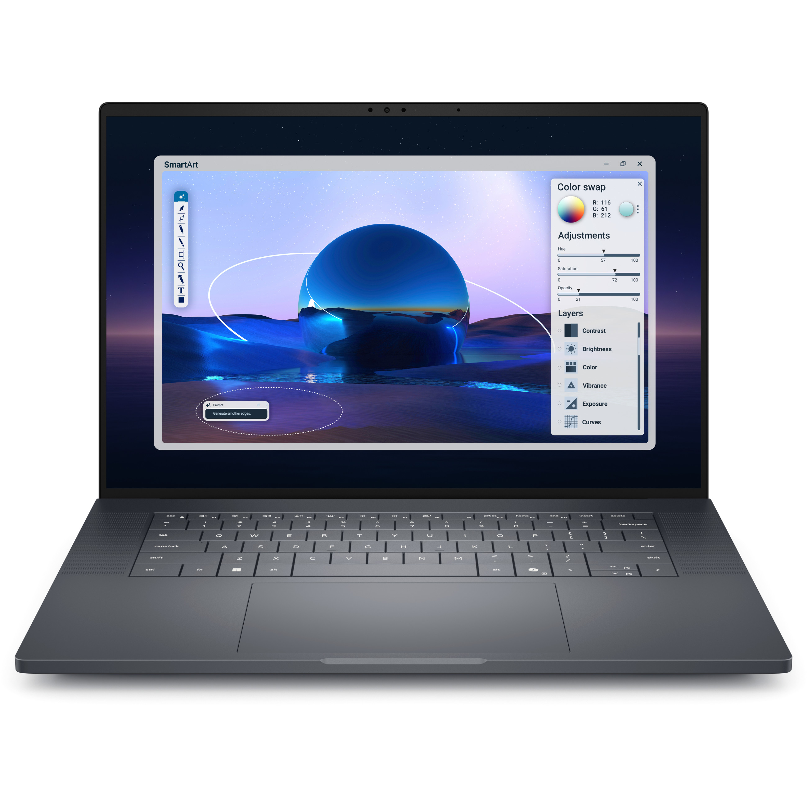 Laptop DELL PRO MAX PREMIUM 16 MA16250 (16" FHD, Intel Core i7, 16GB RAM, 512GB SSD, Intel Iris Xe, Windows 11, hrvatska tipkovnica, srebrna) – internacionalna non HR tipkovnica