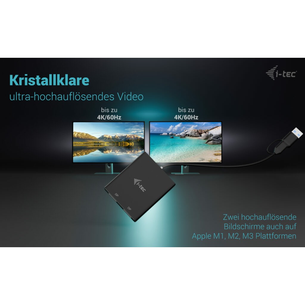 Adapter I-TEC USB-A/C 2X DP ADAPTER-5