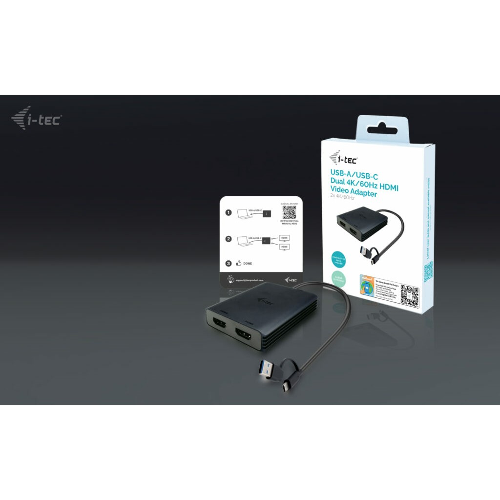 Adapter I-TEC USB-A/C 2X HDMI-2
