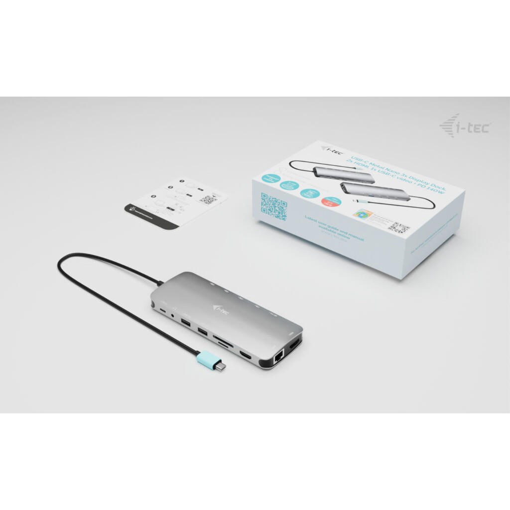 Docking Station I-TEC USB-C Metal Nano 3x Display 2x HDMI 1x USB-C video LAN Audio-4
