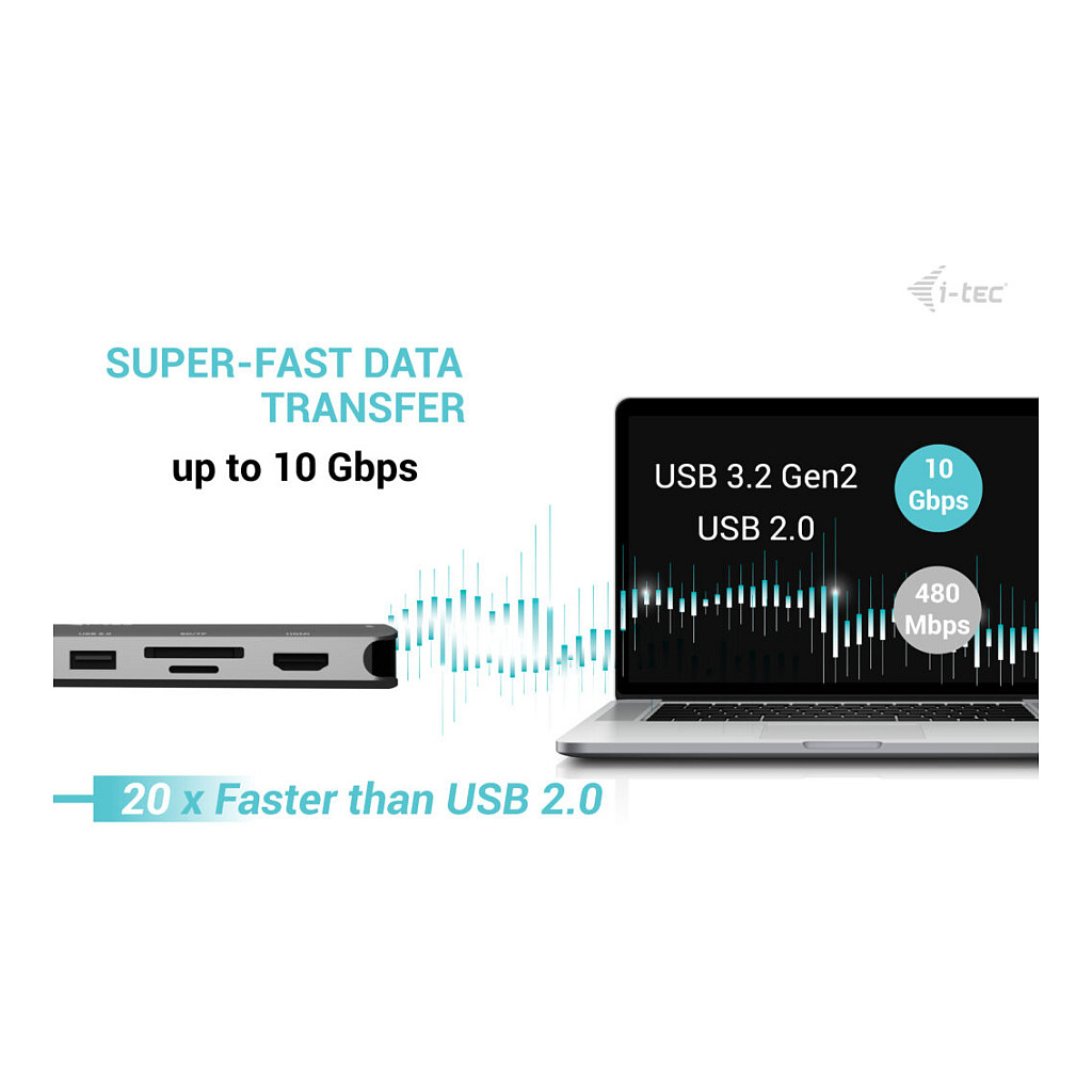 Docking Station I-TEC USB-C Metal Nano 3x Display 2x HDMI 1x USB-C video LAN Audio-12
