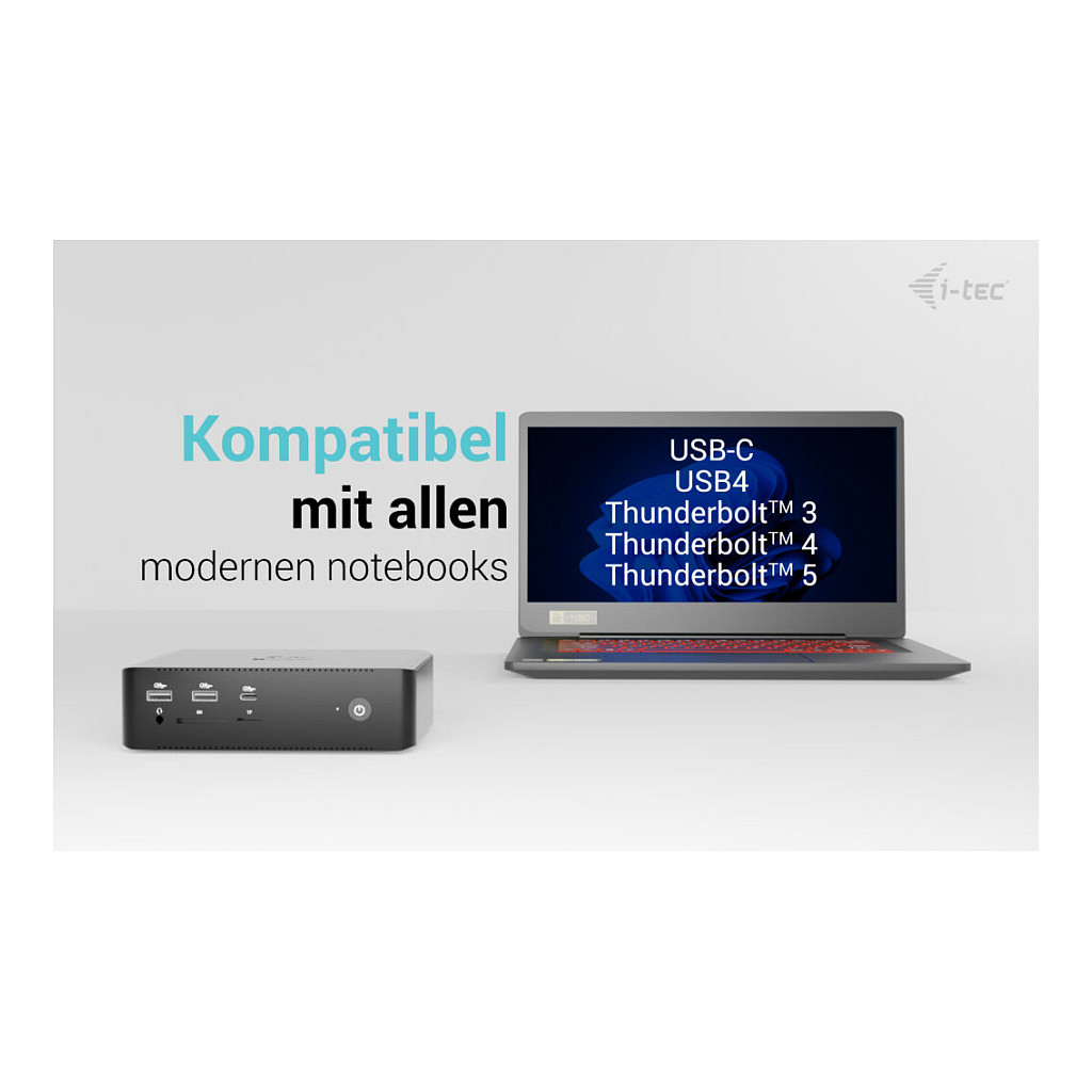 Adapter I-TEC Thunderbolt 5 Quattro Display DS 2xTB5 2xHDMI 1x2.5GLAN 1xAudio/Mic 1xUSB-C Gen2-12