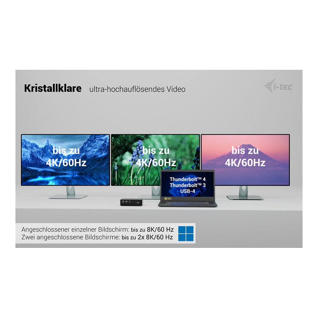Adapter I-TEC Thunderbolt 5 Quattro Display DS 2xTB5 2xHDMI 1x2.5GLAN 1xAudio/Mic 1xUSB-C Gen2-14