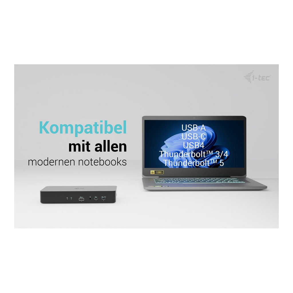 Adapter I-TEC Universal Intelligent Dual Display DS 2xHDMI 2xDP 1xGLAN 2xUSB-C Gen2 3xUSB-A Gen2-2