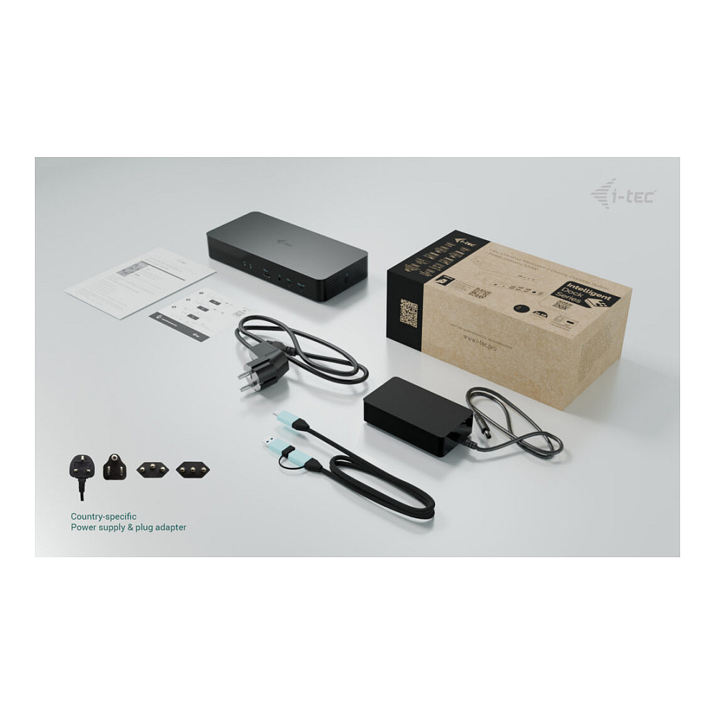 Adapter I-TEC Universal Intelligent Dual Display DS 2xHDMI 2xDP 1xGLAN 2xUSB-C Gen2 3xUSB-A Gen2-7