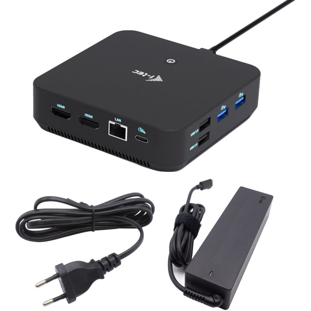 Adapter I-TEC USB-C DS 2 x HDMI 1x DP 1x GLAN 1x USB-C 3.2 3x USB-A 3.2 2x USB 2.0 1x 3.5mm Audio