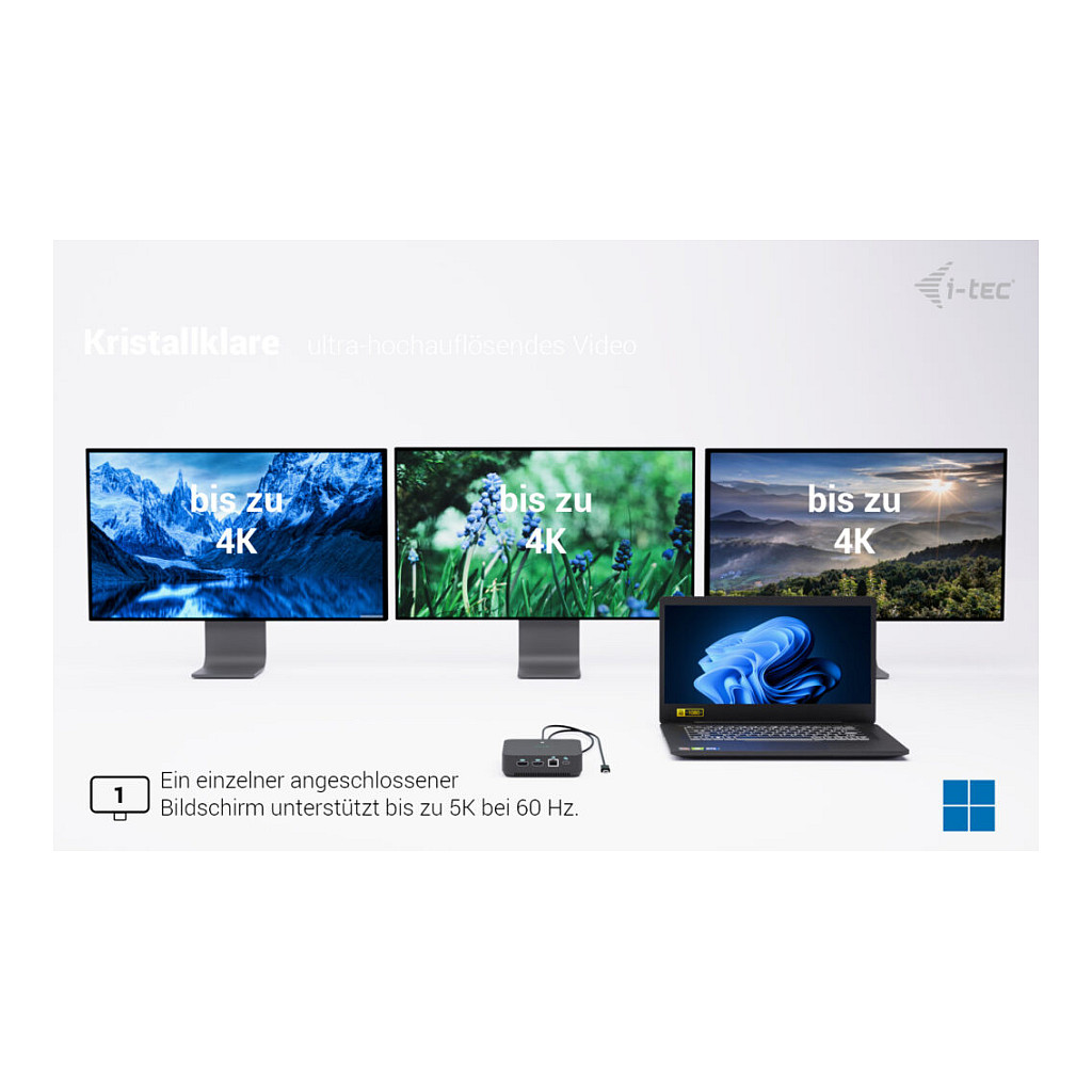 Adapter I-TEC USB-C DS 2 x HDMI 1x DP 1x GLAN 1x USB-C 3.2 3x USB-A 3.2 2x USB 2.0 1x 3.5mm Audio-8