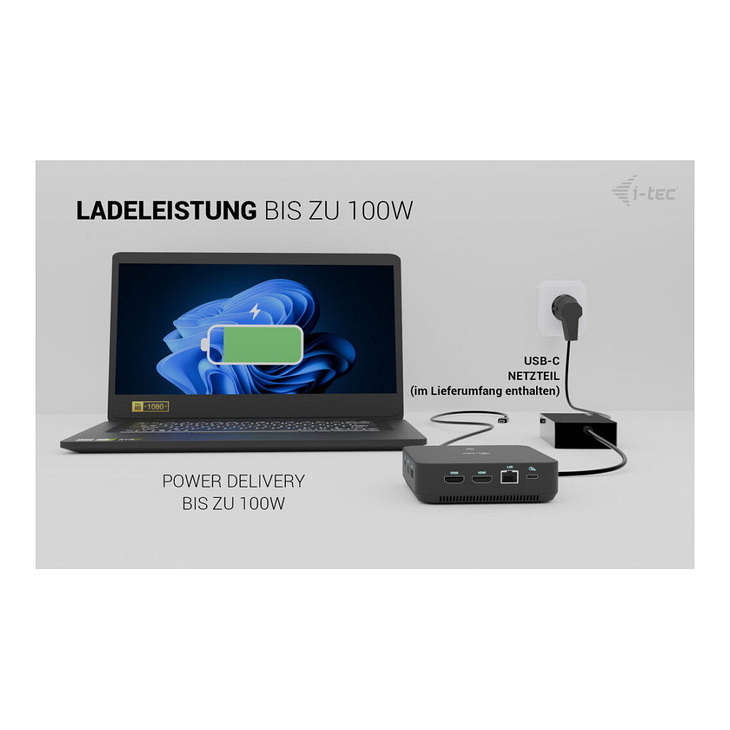 Adapter I-TEC USB-C DS 2 x HDMI 1x DP 1x GLAN 1x USB-C 3.2 3x USB-A 3.2 2x USB 2.0 1x 3.5mm Audio-10