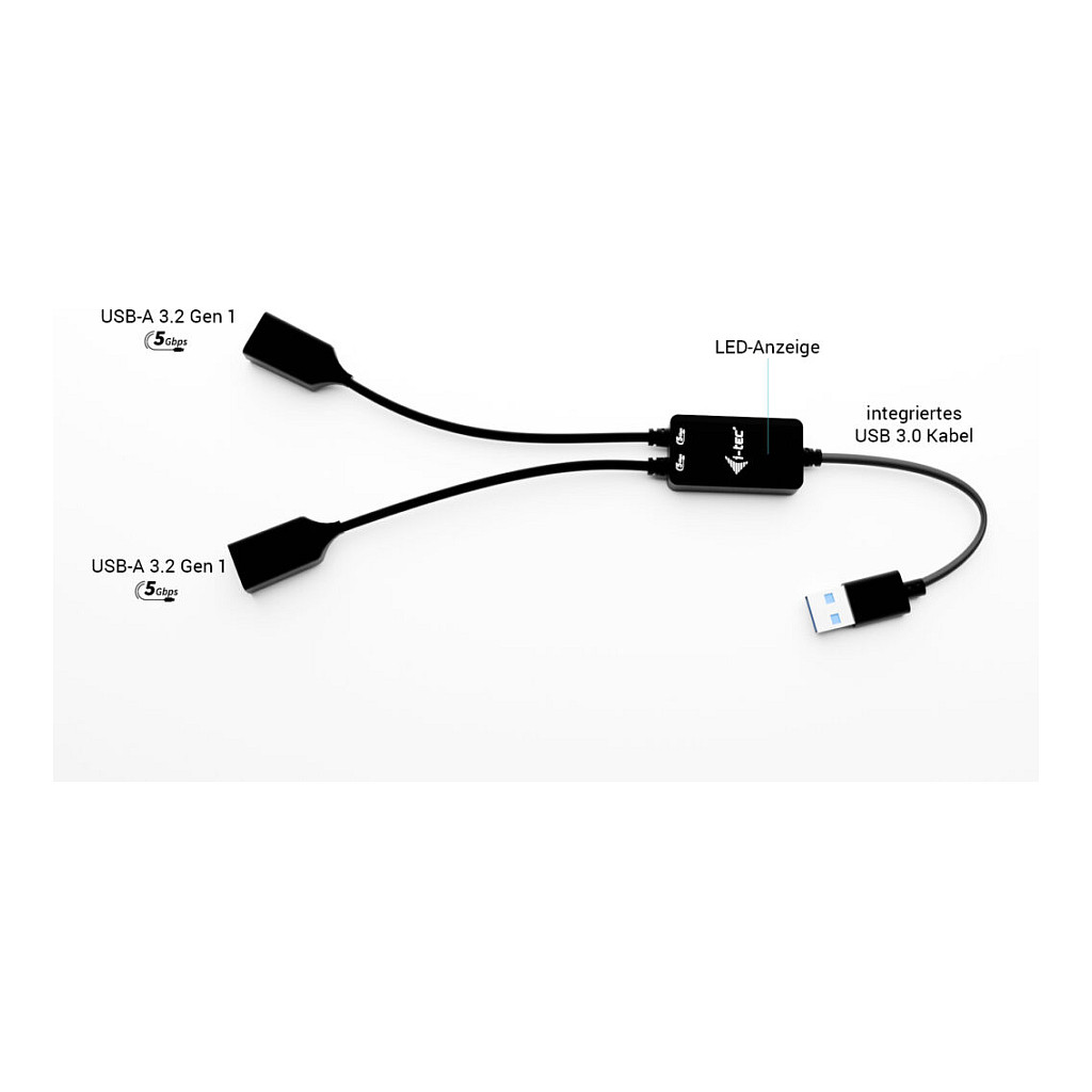 HUB I-TEC USB-A Cable 2 port 2x USB-A 3.2 Gen 1-6