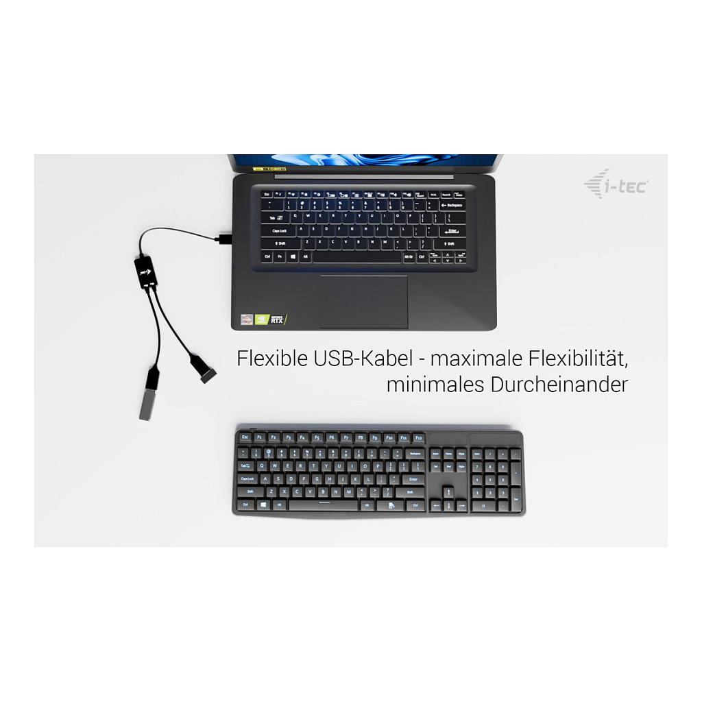 HUB I-TEC USB-A Cable 2 port 2x USB-A 3.2 Gen 1-8