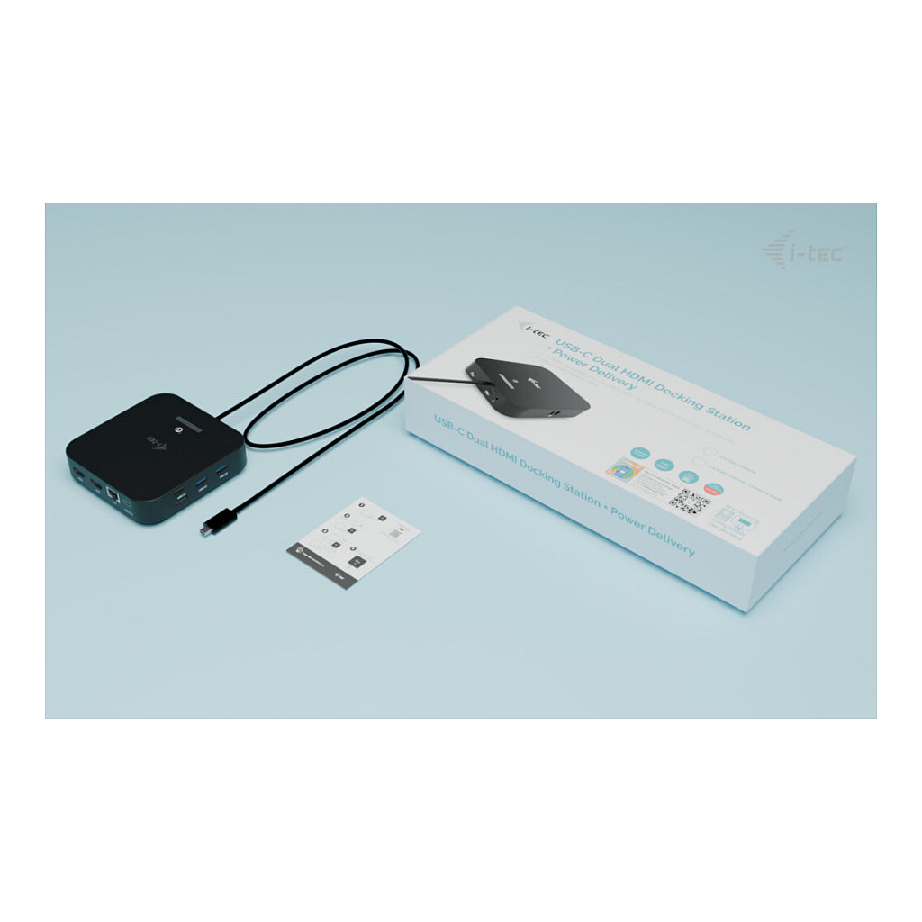 Adapter I-TEC USB-C Dual HDMI DS 2x HDMI 1x GLAN 2x USB-A 3.2 2x USB 2.0 1x USB-C Gen2 1x USB-C-4
