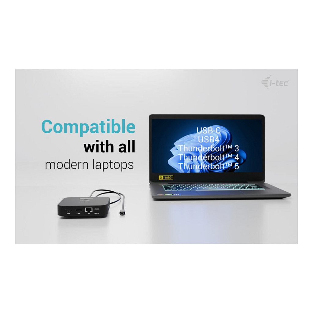 Adapter I-TEC USB-C Dual HDMI DS 2x HDMI 1x GLAN 2x USB-A 3.2 2x USB 2.0 1x USB-C Gen2 1x USB-C-6