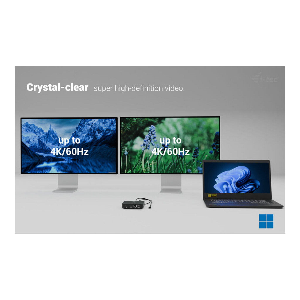 Adapter I-TEC USB-C Dual HDMI DS 2x HDMI 1x GLAN 2x USB-A 3.2 2x USB 2.0 1x USB-C Gen2 1x USB-C-7