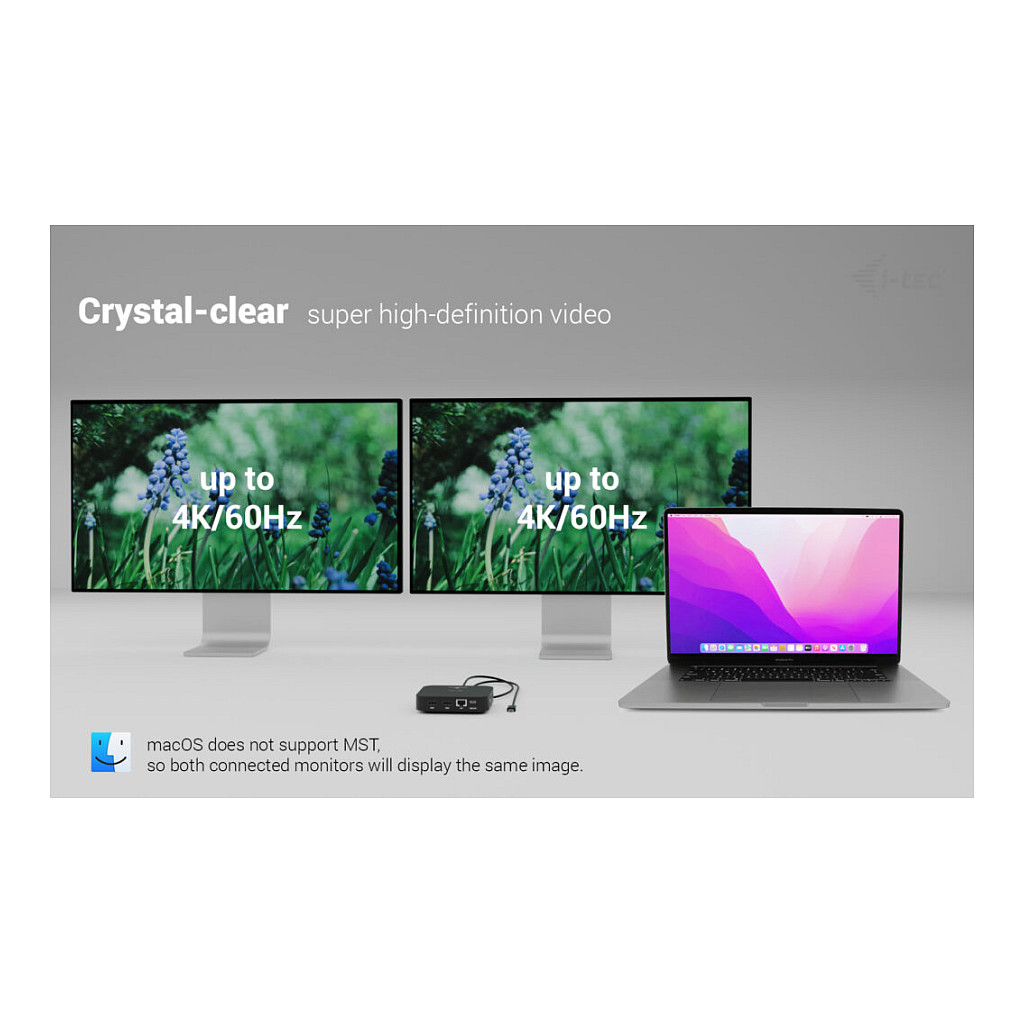 Adapter I-TEC USB-C Dual HDMI DS 2x HDMI 1x GLAN 2x USB-A 3.2 2x USB 2.0 1x USB-C Gen2 1x USB-C-8