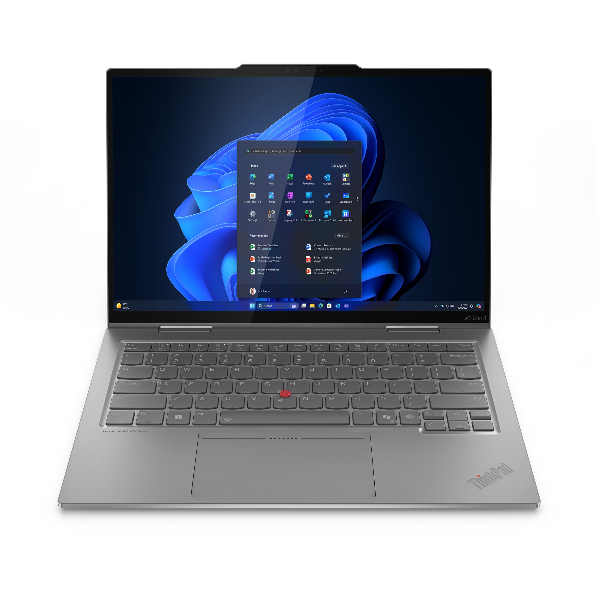 Laptop LENOVO X1 2in1 G10 14" Ultra7 258V (14" WUXGA, procesor, 32GB RAM, 1TB SSD, 5G, Windows 11 Pro)