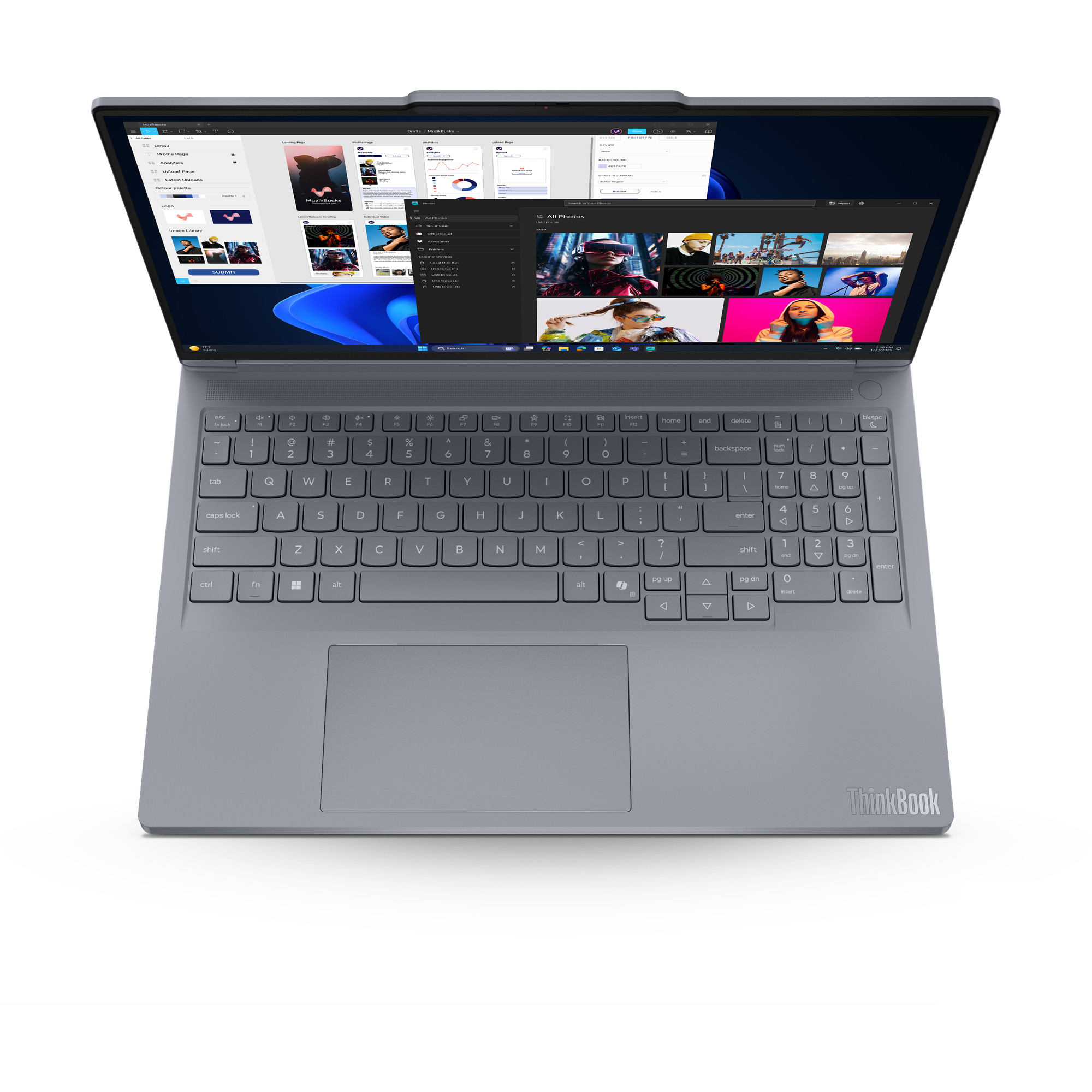 Laptop LENOVO ThinkBook 16p AMD G6 (16.0" WQXGA, R9 8940HX, 64GB RAM, 1TB SSD, Win 11 Pro, Luna Grey) – internacionalna non HR tipkovnica-4