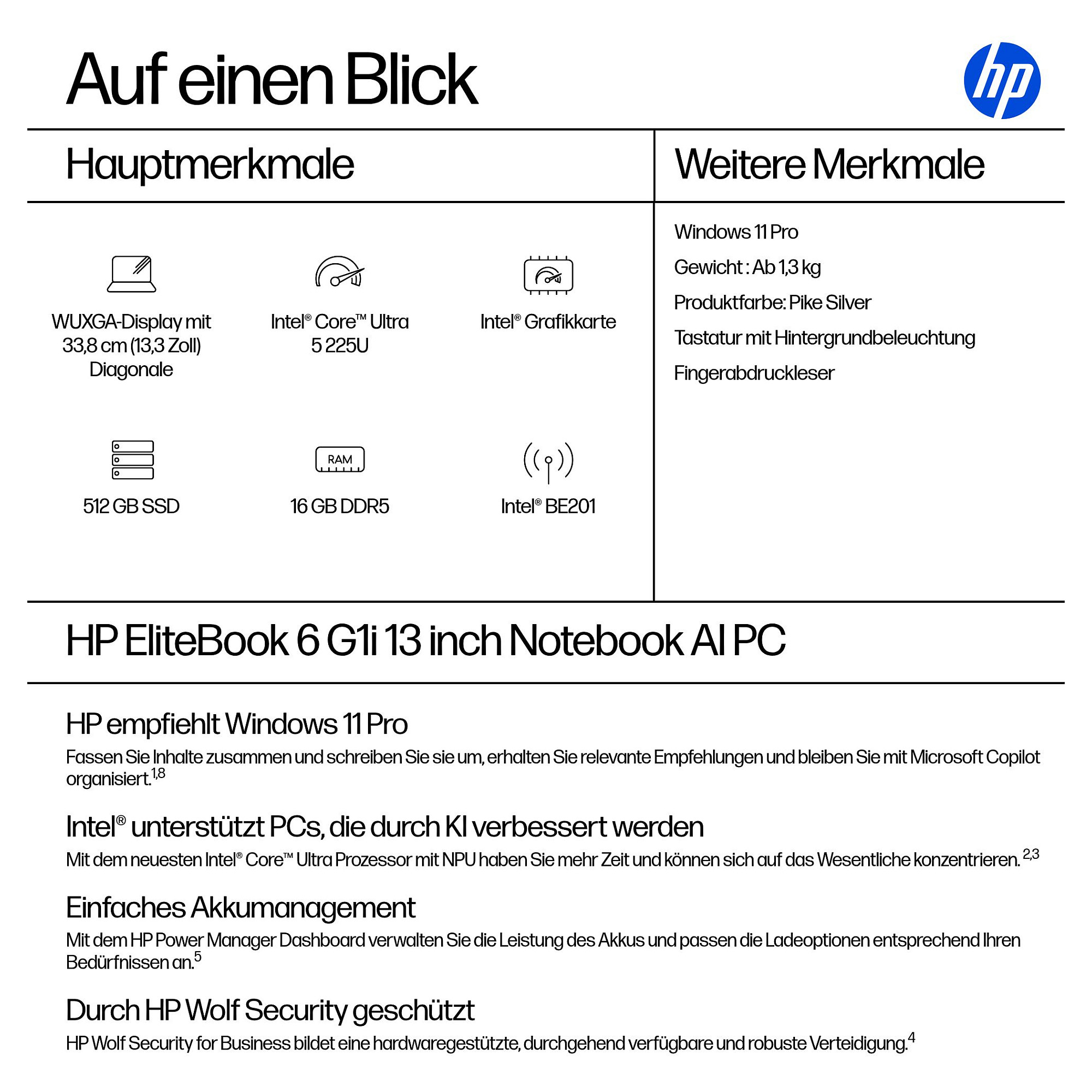 Laptop HP EliteBook 6 G1i (13.3" WUXGA, Intel Core Ultra 5 225U, 16GB RAM, 512GB SSD, Windows 11 Pro, njemačka tipkovnica) – internacionalna non HR tipkovnica-15