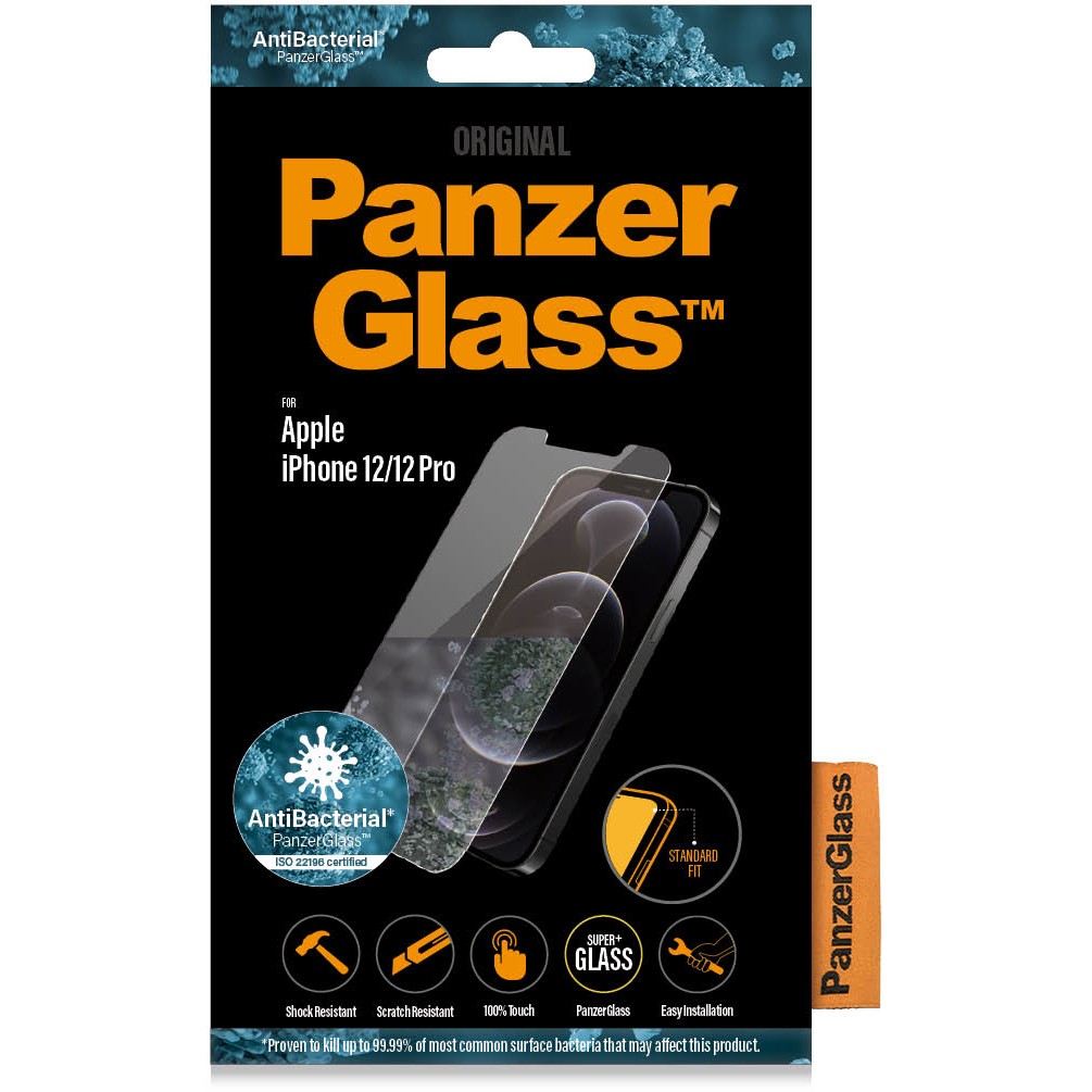 Zaštita ekrana PANZER GLASS iPhone 12/12 Pro Antibakterijska Standard fit-1
