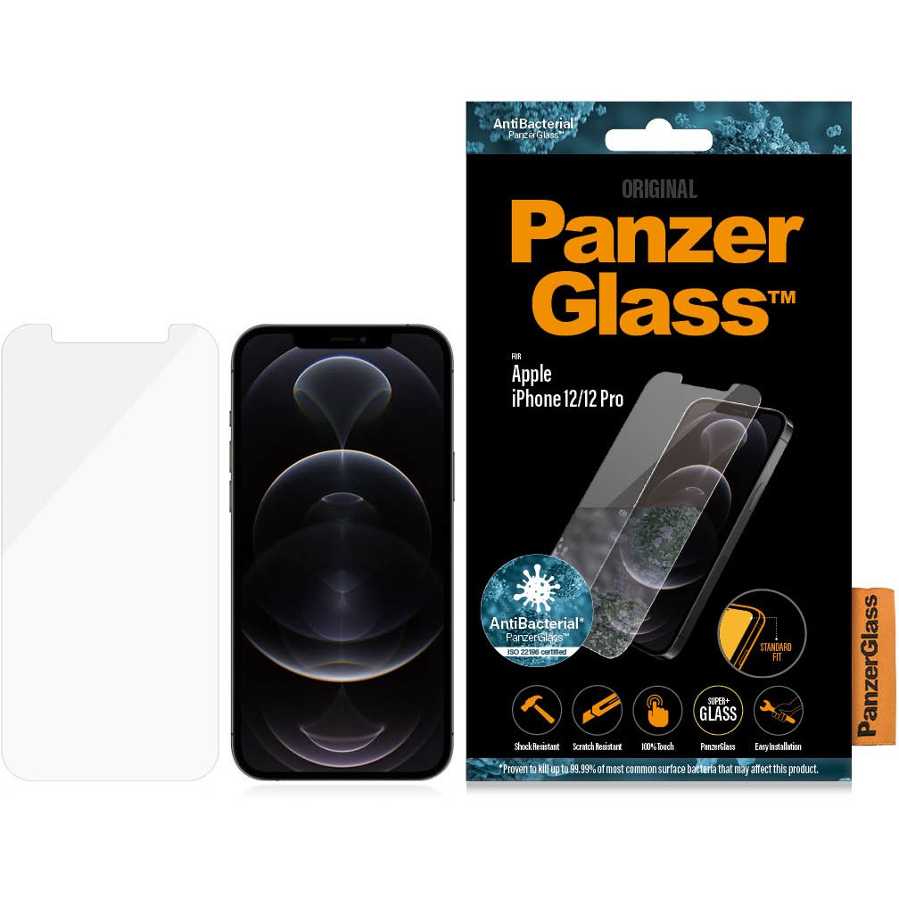 Zaštita ekrana PANZER GLASS iPhone 12/12 Pro Antibakterijska Standard fit-2
