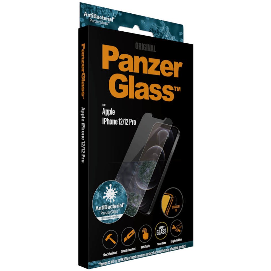 Zaštita ekrana PANZER GLASS iPhone 12/12 Pro Antibakterijska Standard fit-3