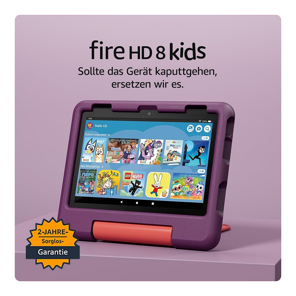 Dječji tablet AMAZON Fire HD 8 Kids (2024) (wifi, 32gb, ljubičasta boja, za djecu od 3-7 godina)-1