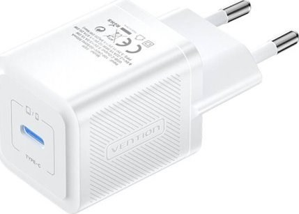 Punjač VENTION USB-C 20W GaN bijeli