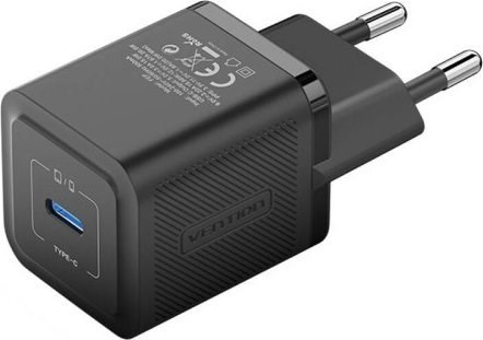 Punjač VENTION USB-C 20W GaN crna boja