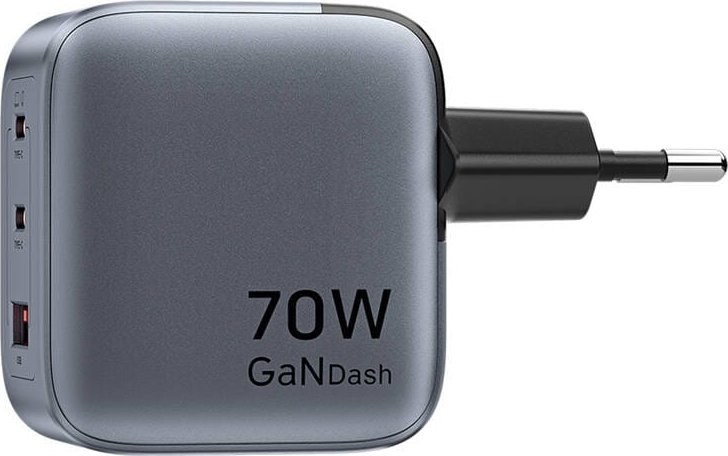 Punjač VENTION 70W GaN PD 1x USB-A 2x USB-C crna boja-1