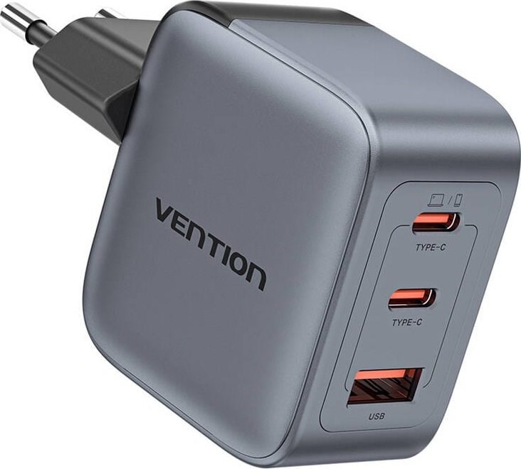 Punjač VENTION 70W GaN PD 1x USB-A 2x USB-C crna boja-3