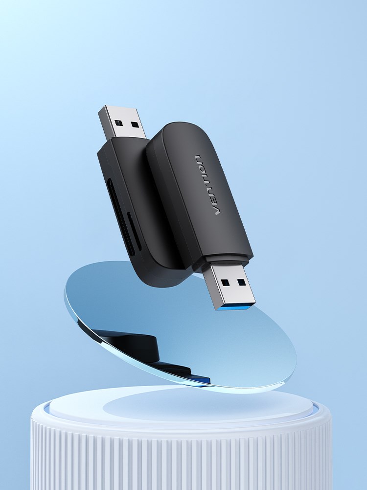Čitač kartica VENTION 2-in-1 USB 3.0 A SD+TF crni-1