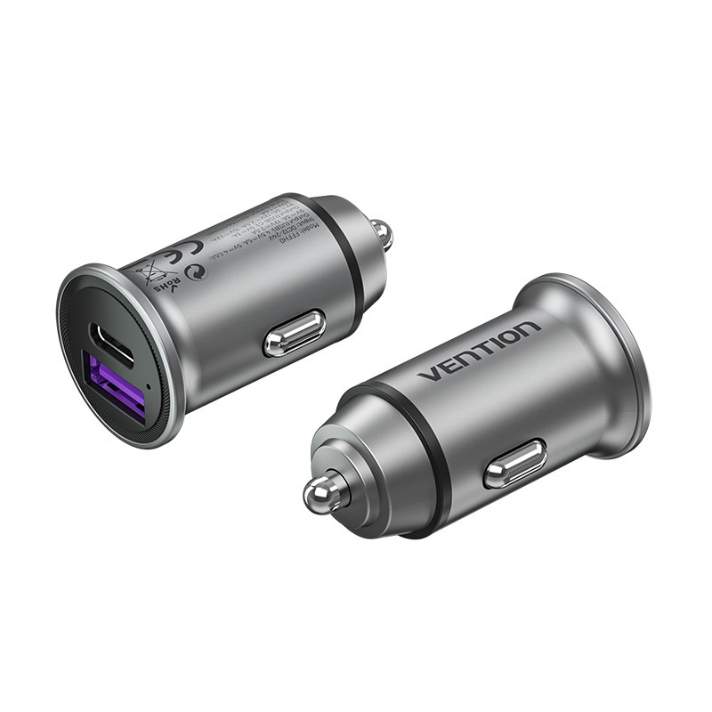 Punjač VENTION Two-Port USB A+A (30+30) siva boja