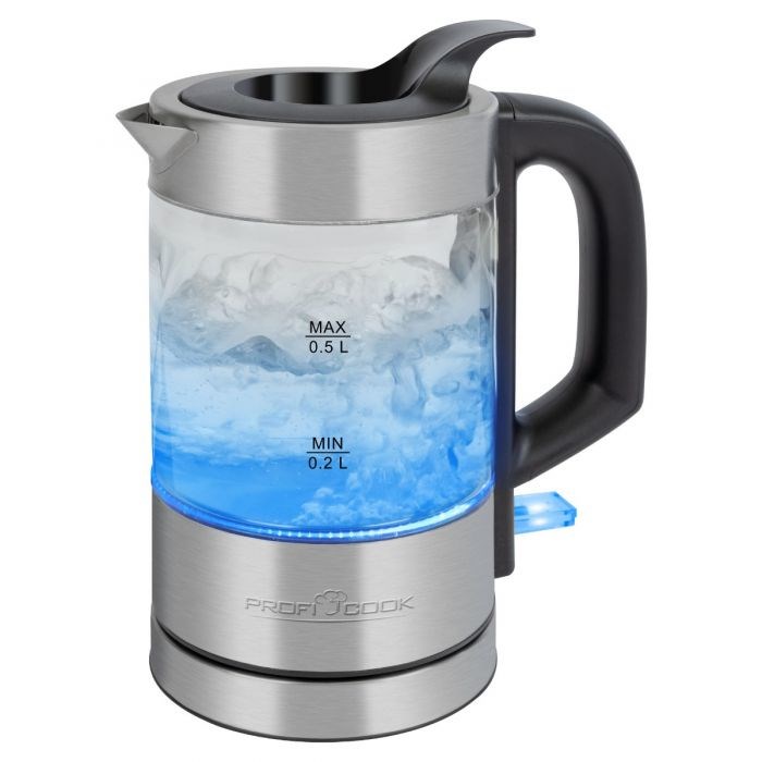 Kettle PROFICOOK PC-WKS 1228 G 0.5 L 1100 W nehrđajući čelik, proziran
