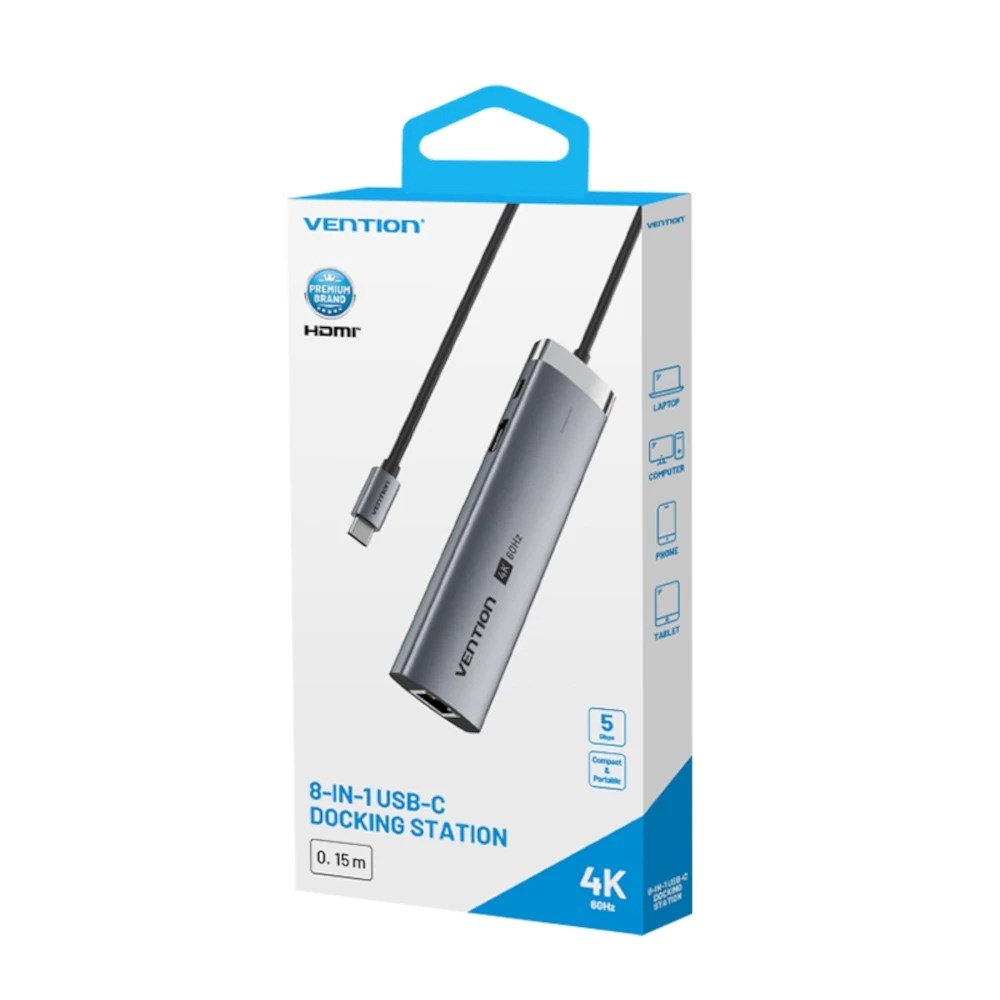 Docking station VENTION USB-C 8-in-1 4K 60Hz 100W-3