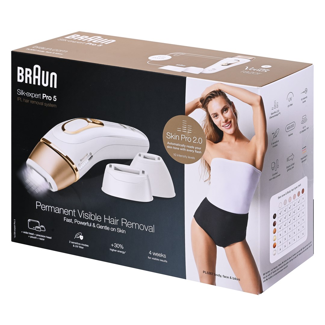 Uređaj za depilaciju BRAUN Silk-expert Pro 5 PL5267 Intense pulsed light (IPL) Gold, White-13