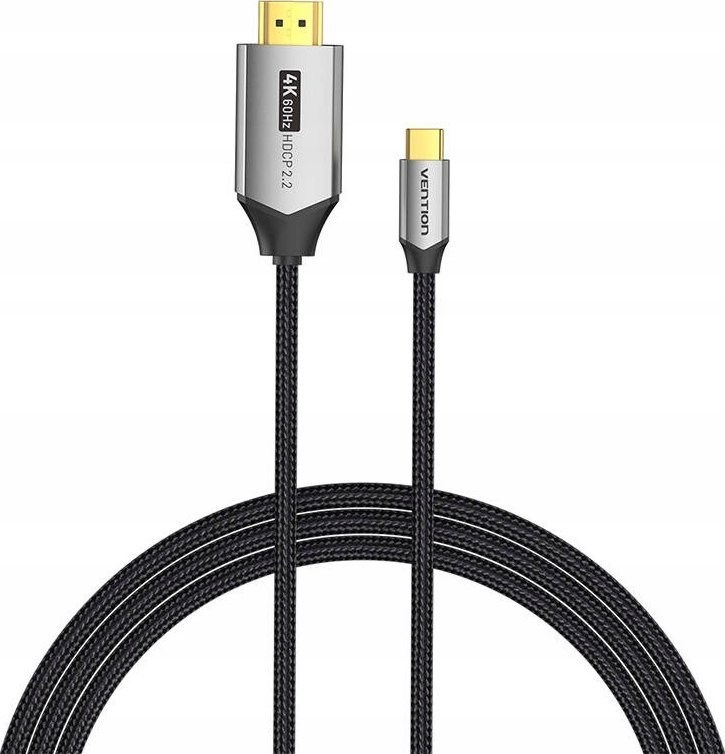 Kabel USB-C do HDMI VENTION 4K@60Hz s opletom 2m sivi-1