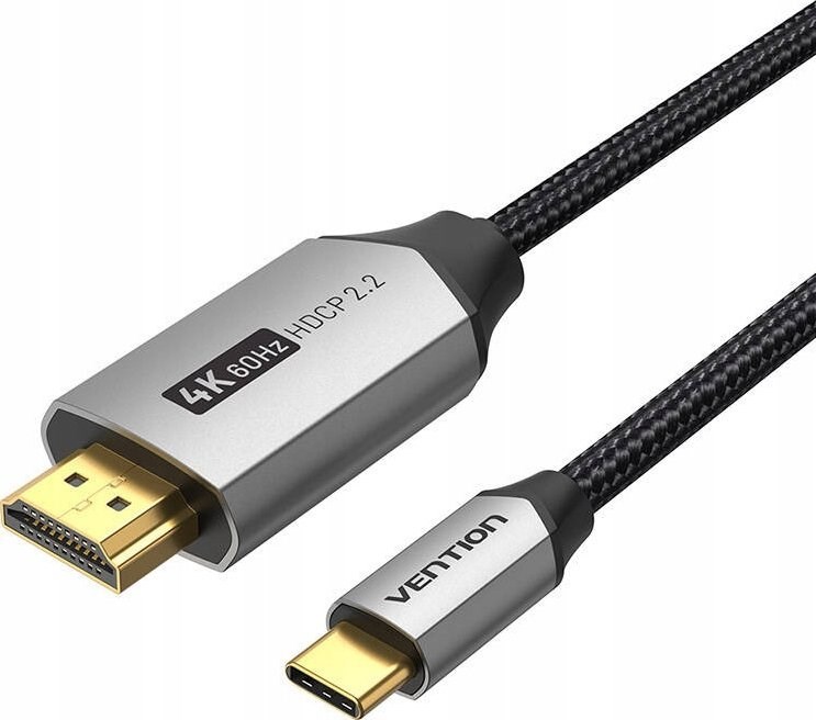 Kabel USB-C do HDMI VENTION 4K@60Hz s opletom 2m sivi-2