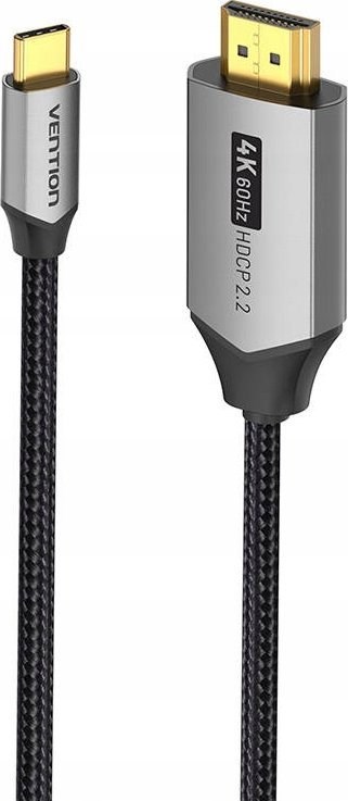 Kabel USB-C do HDMI VENTION 4K@60Hz s opletom 2m sivi-0
