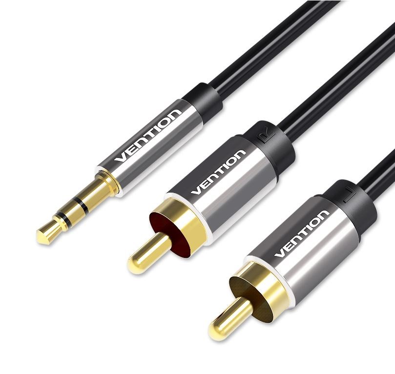 Kabel VENTION 3.5mm Male to 2RCA Male Audio 2M crna boja-0