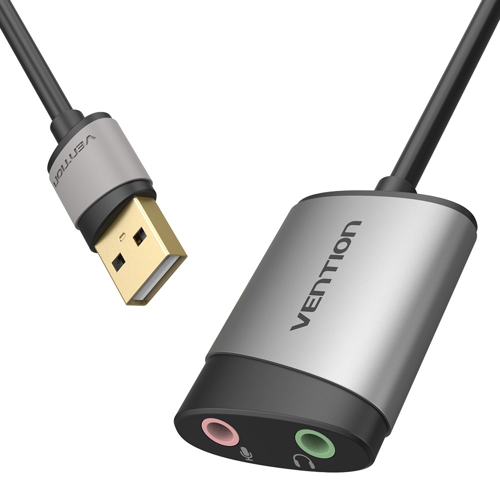 USB Zvukovna Kartica VENTION 0.15M Siva Metalna-1