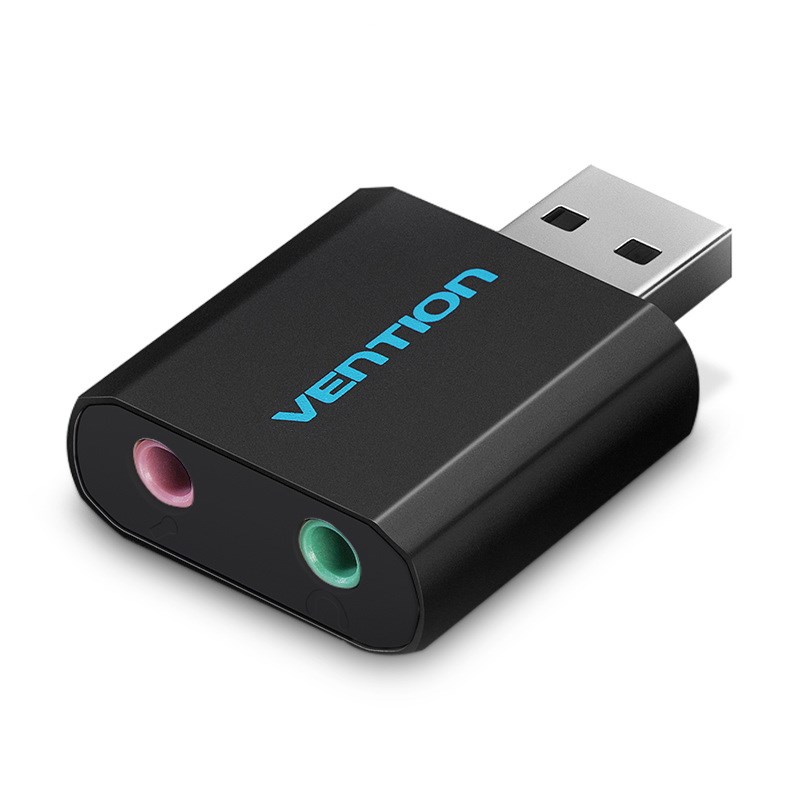 Soundcard VENTION USB External Sound Card Black Metal Type-0