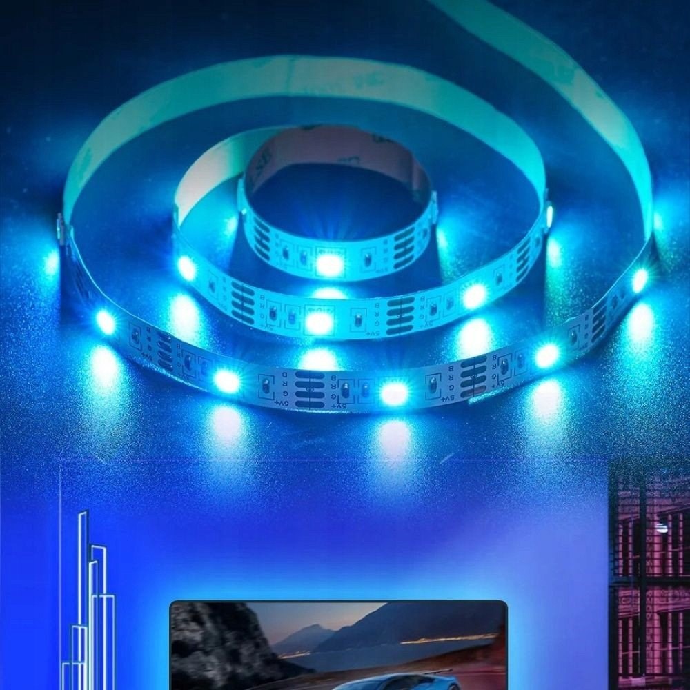 Traka za osvjetljenje VENTION RGB FPC LED s IR daljinskim upravljačem, napajanje USB 5V, 5m-7