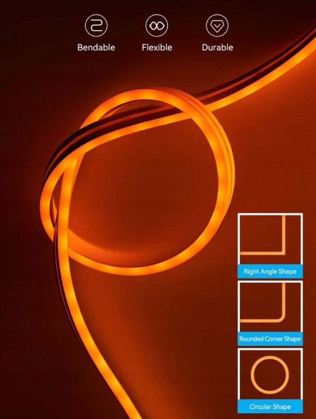 Traka LED VENTION Silicone Neon 5m s IR daljinskim upravljačem i DC 12V napajanjem-3