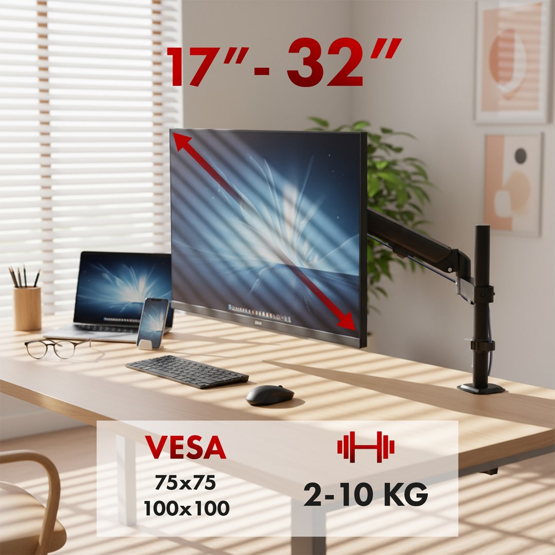 Držač monitora → MACLEAN → MONITOR MOUNT, GAS SPRING MC-135-10