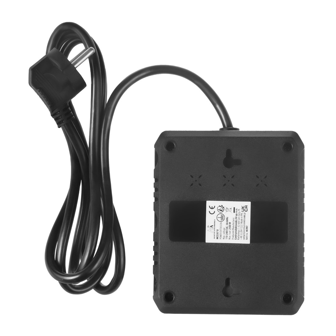 Produžni kabel MACLEAN MCE387 B (2 utičnice, 3 USB priključka, 1,5 m, crna)-1