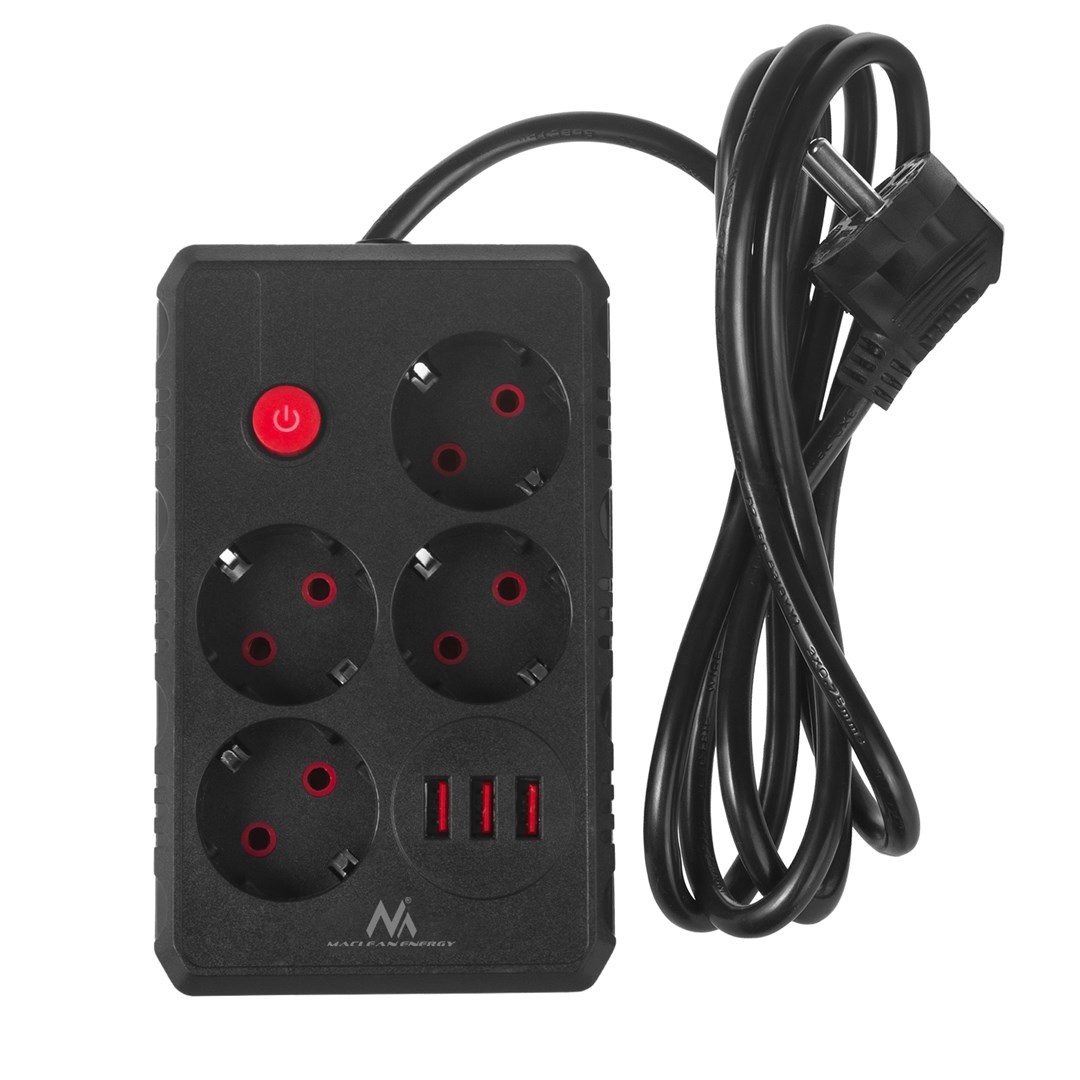 Produžni kabel MACLEAN POWER STRIP 4 SOCKETS 3 USB PORTS MCE392 B-2